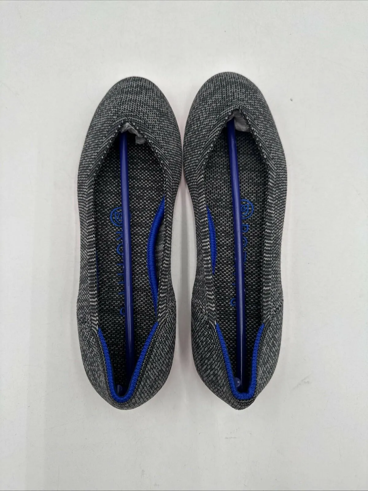 Women’s Rothy’s The Flats Color Gray Birdseye Flats Pink Sole Size 5.5 - Very Good