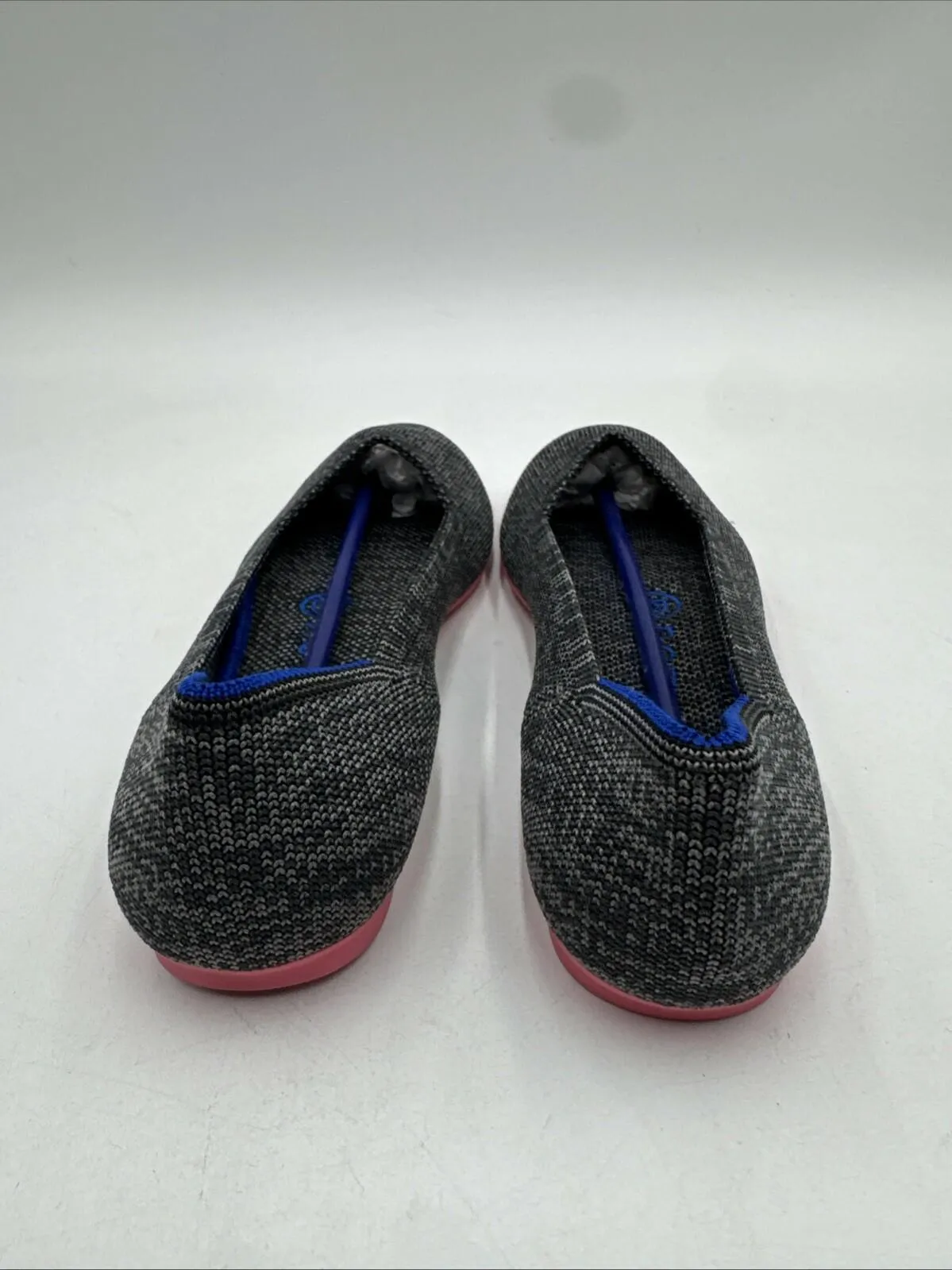 Women’s Rothy’s The Flats Color Gray Birdseye Flats Pink Sole Size 5.5 - Very Good