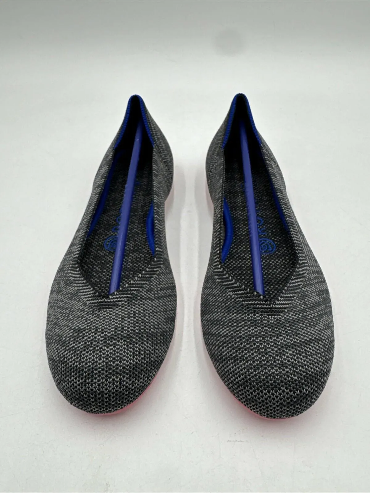 Women’s Rothy’s The Flats Color Gray Birdseye Flats Pink Sole Size 7 - Very Good