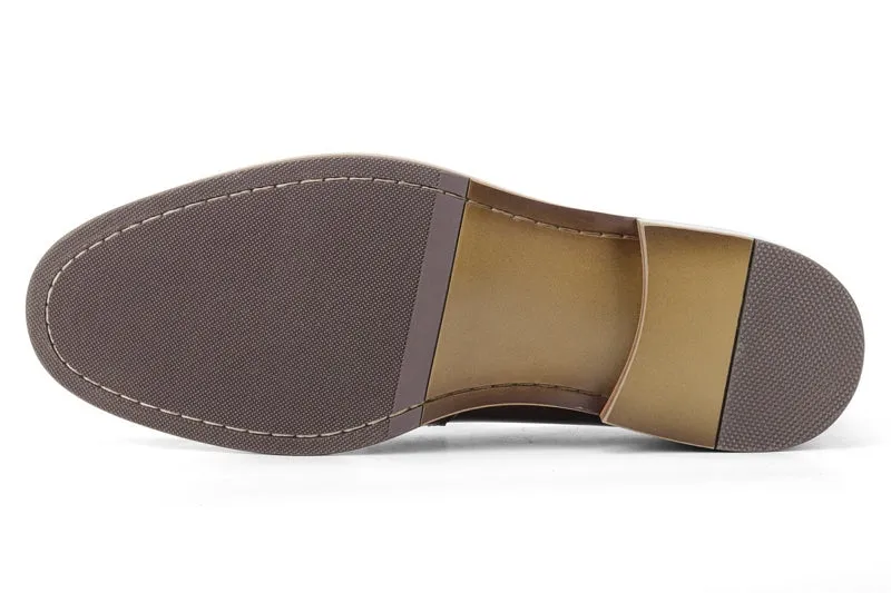 Women's Tassel Round Toe Split Leather Loafers