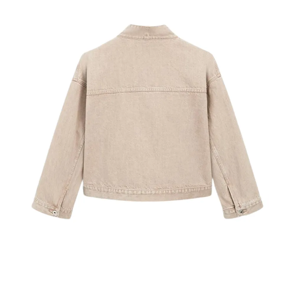 Women's Vintage Denim Jacket – Light Beige