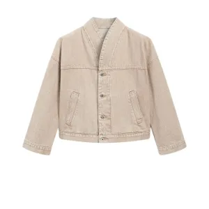 Women's Vintage Denim Jacket – Light Beige