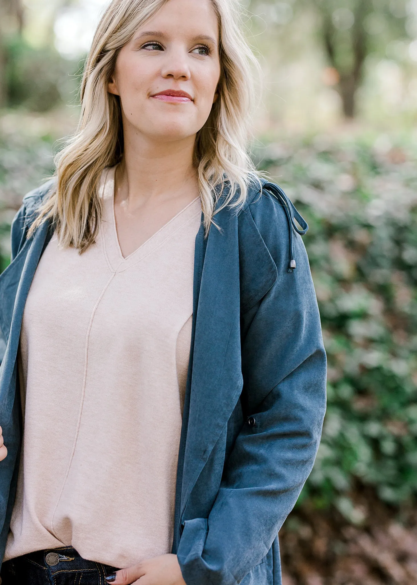 X Slate Blue Hooded Jacket