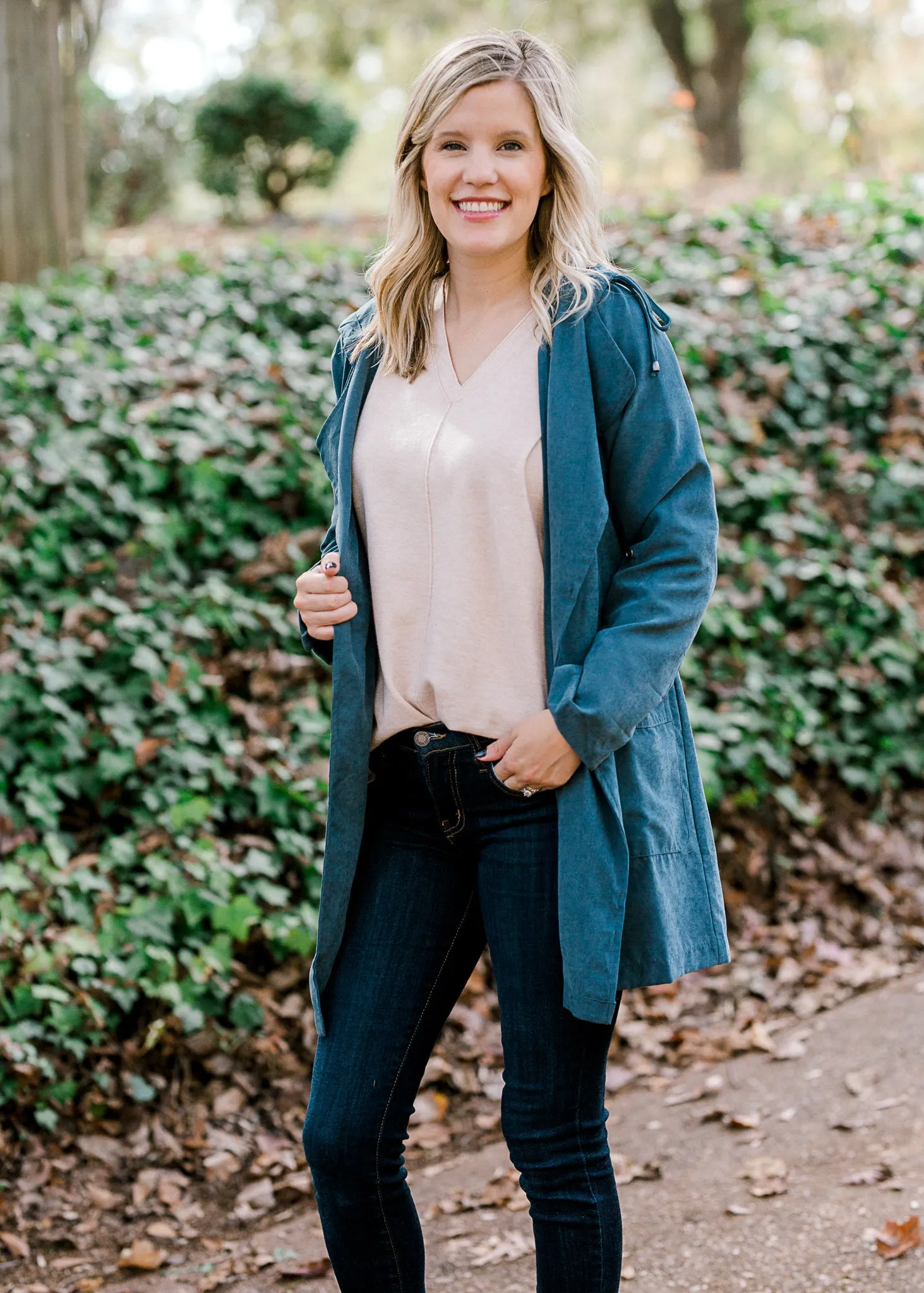 X Slate Blue Hooded Jacket