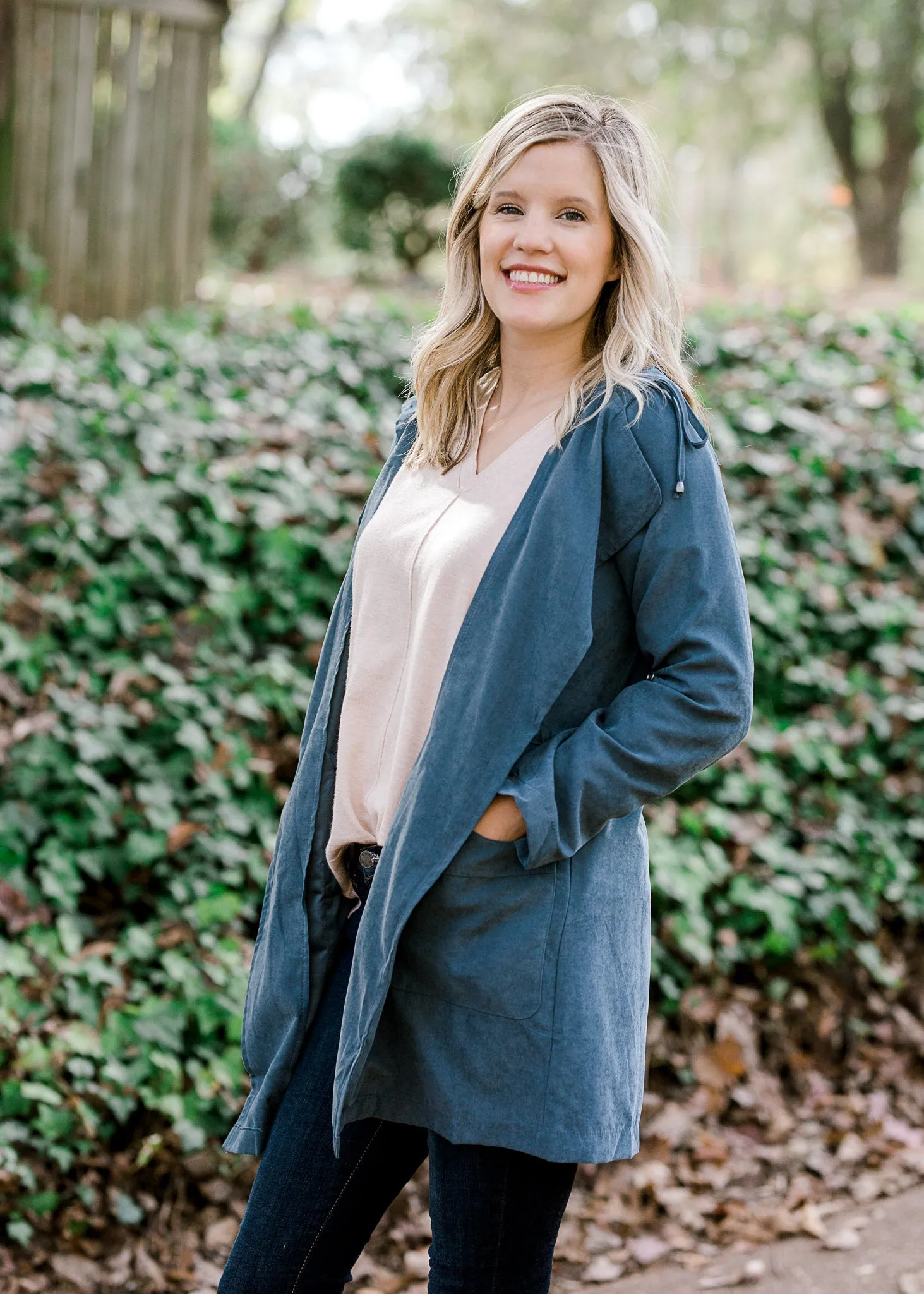 X Slate Blue Hooded Jacket