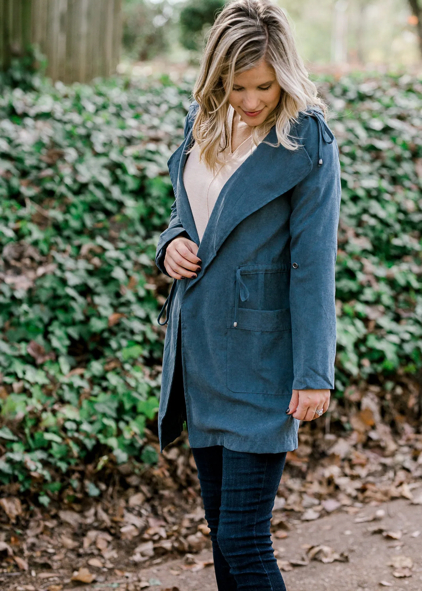 X Slate Blue Hooded Jacket
