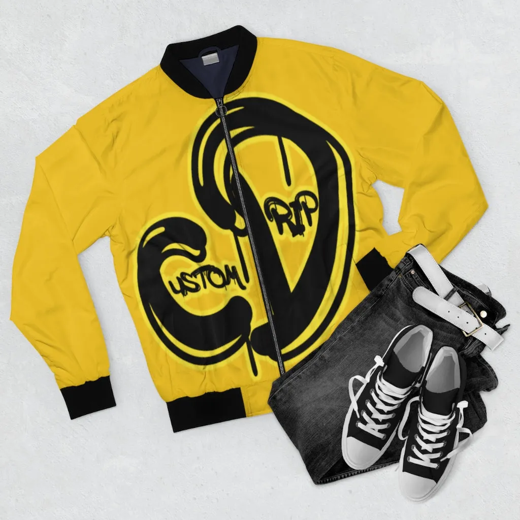 Yellow & Black Custom Drip's Men's Bomber Jacket