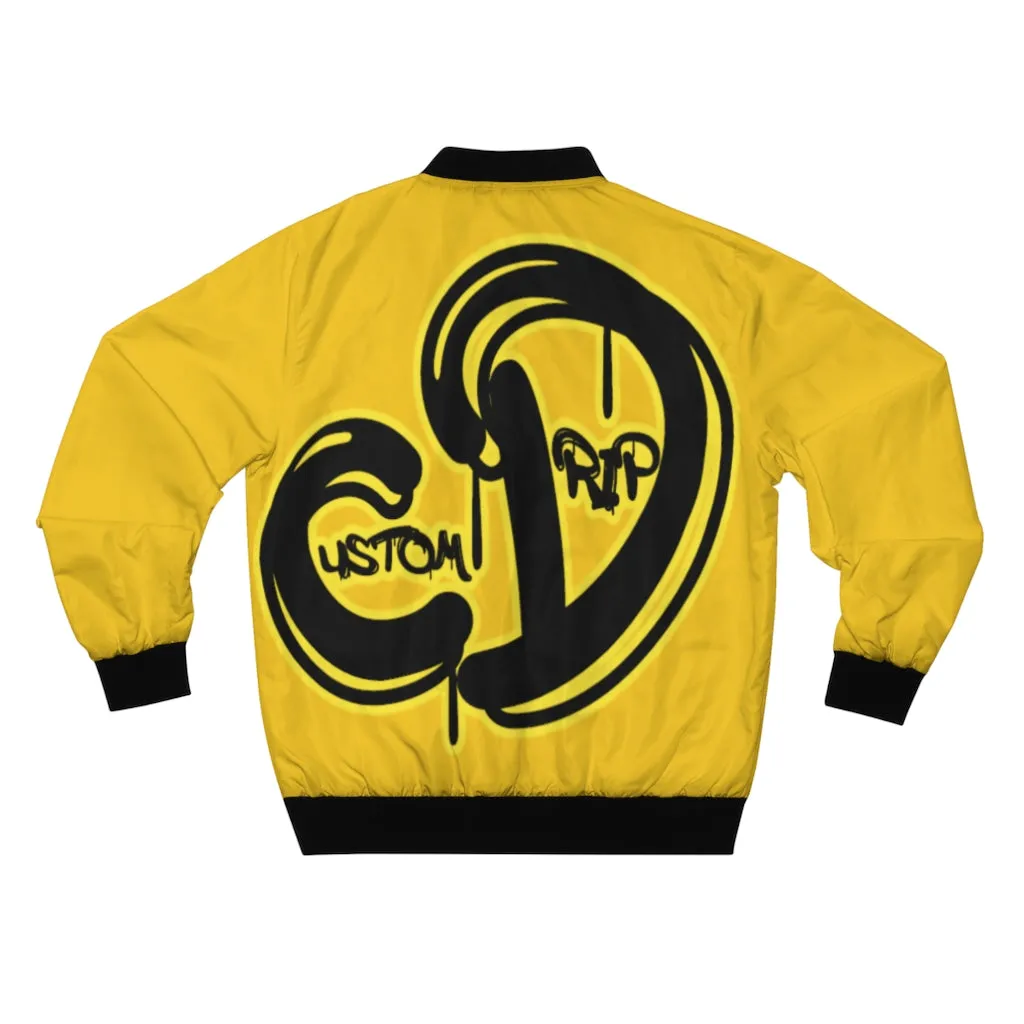 Yellow & Black Custom Drip's Men's Bomber Jacket